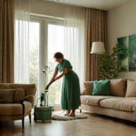 Sterling Cleaners carrying out residential cleaning in a Manchester living room